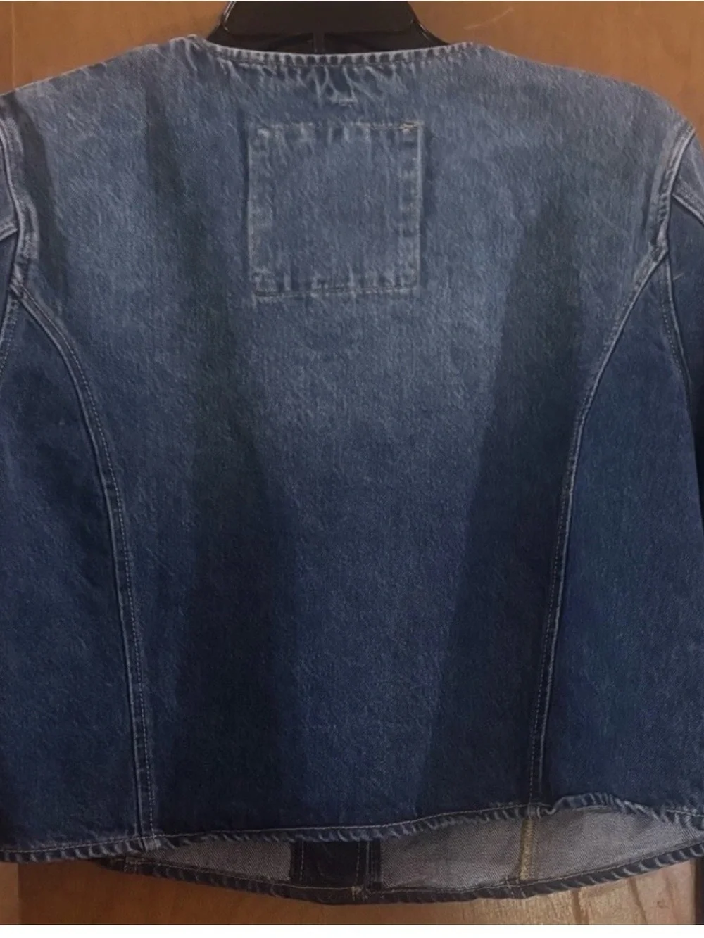 Michael Kors Navy Denim  Jacket with Gold Logo Patch